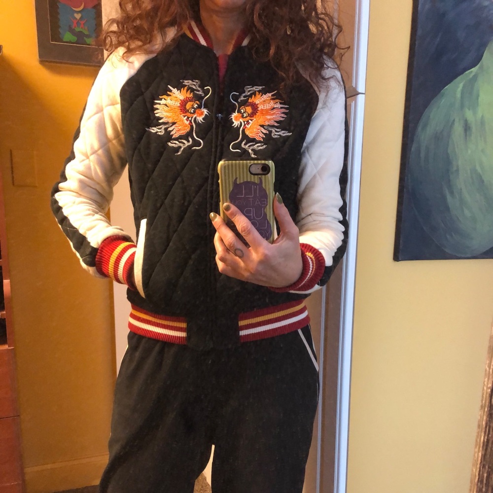 Denim & Supply quilted & embroidered bomber jacket